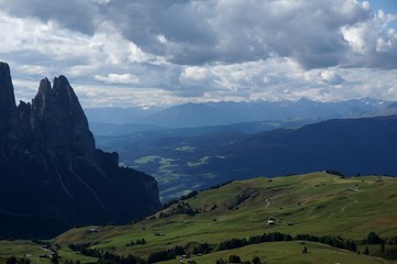 Aussicht ins Tal auf der Seiser Alm