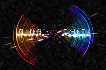 Obraz premium Neon Soundwave Notes