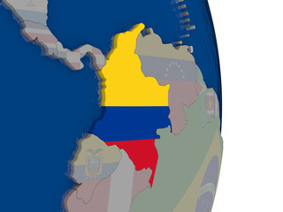 Colombia with its flag