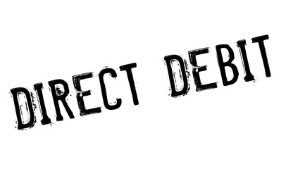 Direct Debit rubber stamp. Grunge design with dust scratches. Effects can be easily removed for a clean, crisp look. Color is easily changed.