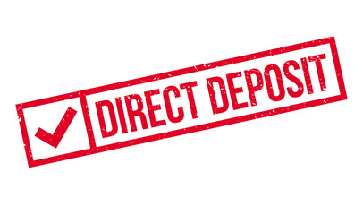 Direct Deposit rubber stamp. Grunge design with dust scratches. Effects can be easily removed for a clean, crisp look. Color is easily changed.