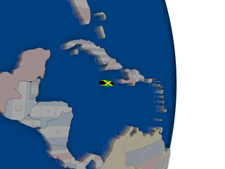 Jamaica with its flag