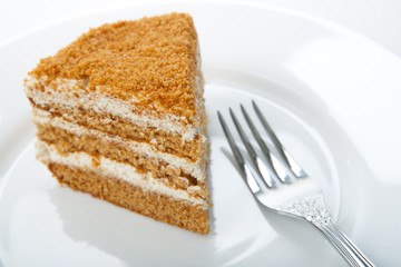 one piece of cream cake on the plate