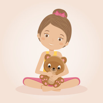 Little girl with a teddy bear