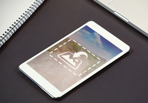 Smartphone on Black Table Mockup