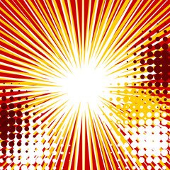 Sunbeam halftone comic speech bubble