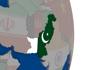 Pakistan with its flag