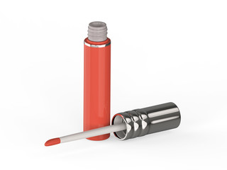3D illustration pink red lip gloss