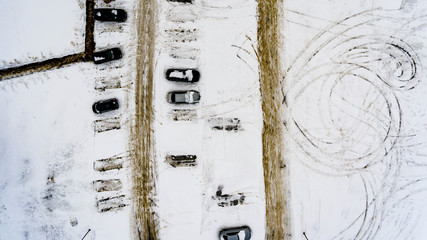 Parking zima miejsce - obrazy, fototapety, plakaty