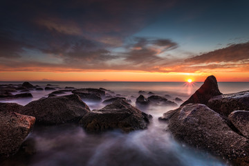 Fototapeta premium Mediterranean coast at sunset