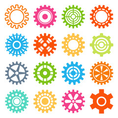 Gear icons isolated vector illustration.