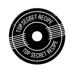 Top Secret Recipe rubber stamp. Grunge design with dust scratches. Effects can be easily removed for a clean, crisp look. Color is easily changed.