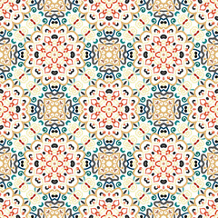Floral Pattern Blue Brown Curve Elements