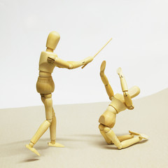 Wooden Doll in Action