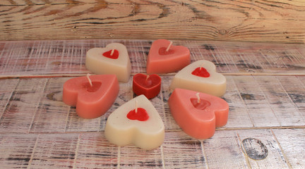 Candle in the shape of a heart for Valentine's Day or Easter gift