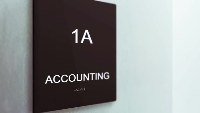 Accounting Corporate Sign in an ambient modern Office setting