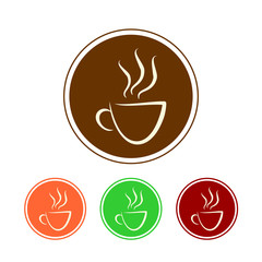 Coffee Cup. Tea Cup Icon with Color Background