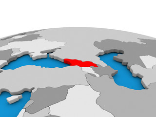 Georgia on globe in red