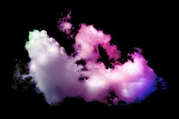 Fototapeta na wymiar colorful cloud on the black background