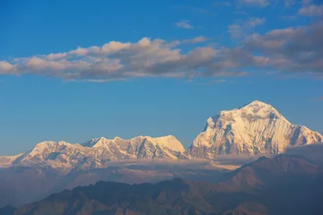 Crédence de cuisine en verre imprimé Dhaulagiri View of Mt. Dhaulagiri (8,172m.) at Sunrise from Poon Hill, Nepal.