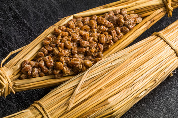 藁入り納豆　Natto Japanese foods