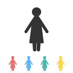 Woman icon in different colors. Vector image