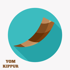 Yom kippur shofar flat icon
