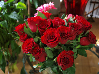 rose bouquet setting
