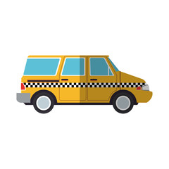 taxi van icon over white background. colorful design. vector illustration
