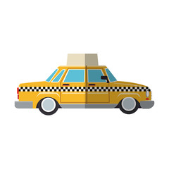 taxi car icon over white background. colorful design. vector illustration