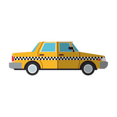 Fototapeta na wymiar classic taxi car icon over white background. colorful design. vector illustration