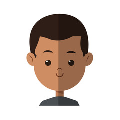 young boy face cartoon icon over white background. colorful design. vector illustration