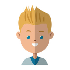 young boy face cartoon icon over white background. colorful design. vector illustration