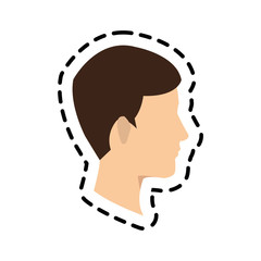 man face cartoon icon over white background. colorful design. vector illustration