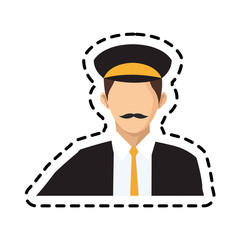taxi driver cartoon icon over white background. colorful design. vector illustration