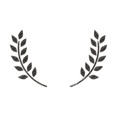 striped monochrome crown formed with two olive branch vector illustration
