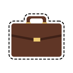 brown briefcase icon over white background. colroful design. vector illustration