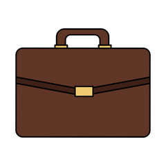 brown briefcase icon over white background. colorful design. vector illustration