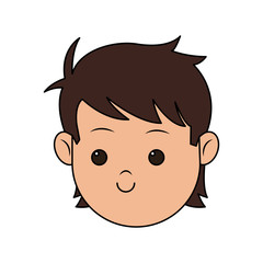 Obraz premium happy boy face cartoon icon over white background. colorful design. vector illustration