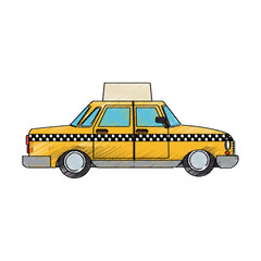 taxi car icon over white background. colorful design. vector illustration