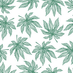 Tropical trendy seamless pattern with exotic leaves.