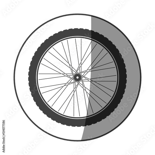 "sticker motorcycle wheel monochrome with half shaded vector