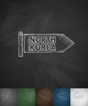 NORTH KOREA icon. Hand drawn vector illustration