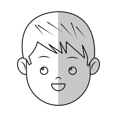 happy boy face cartoon icon over white background. vector illustration