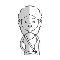 happy girl cartoon icon over white background. vector illustration