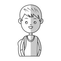 happy boy cartoon icon over white background. vector illustration