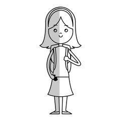 happy girl cartoon icon over white background. vector illustration