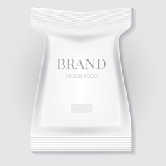 White Blank Food Snack Bag with Copy Space.