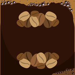 silhouette pattern with coffee grains vector illustration
