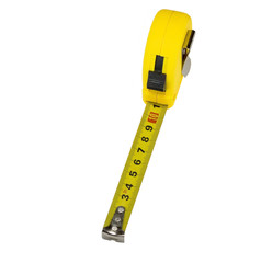 yellow tape measure isolated on white